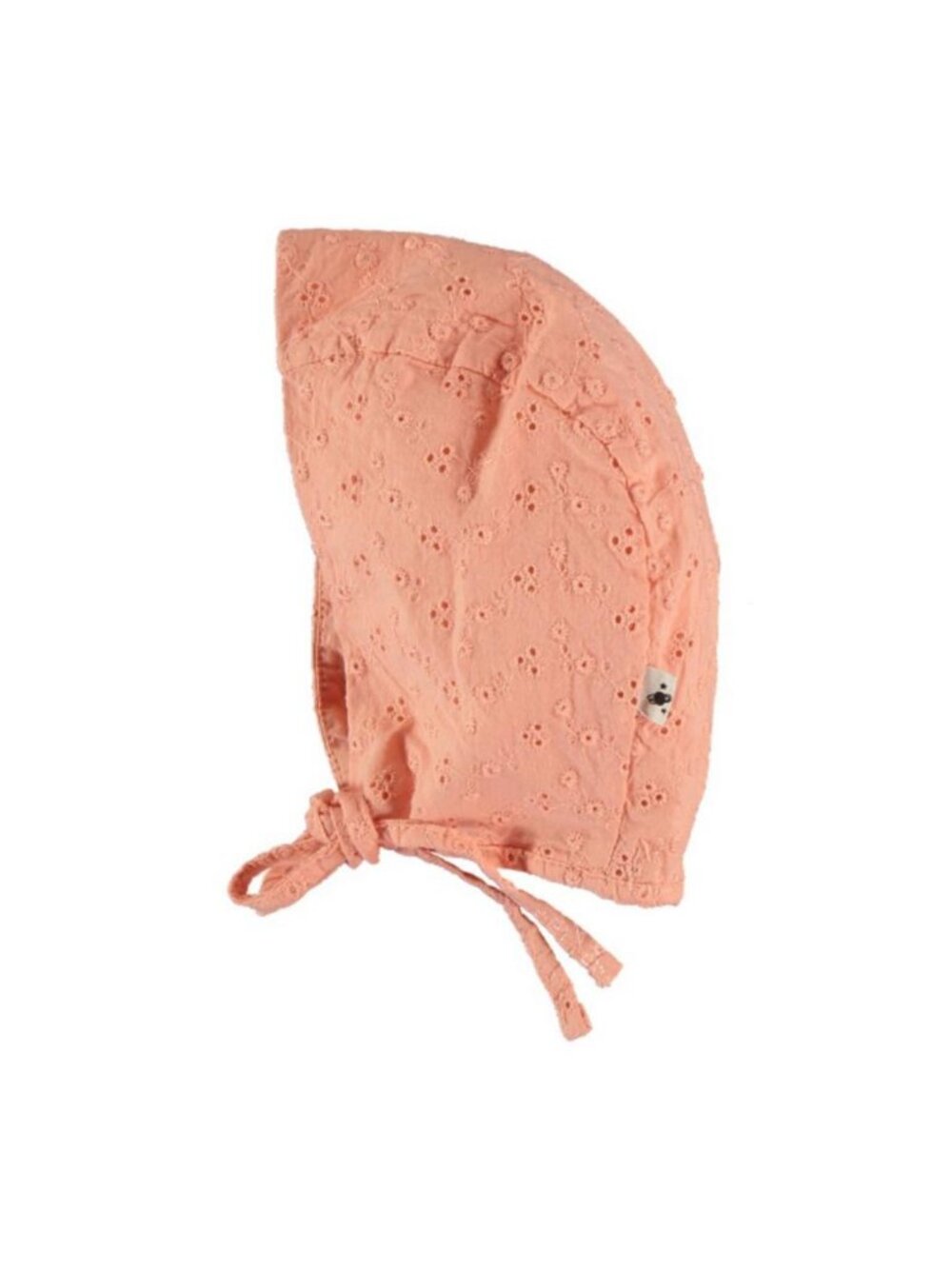 Embroidered baby bonnet - Peach